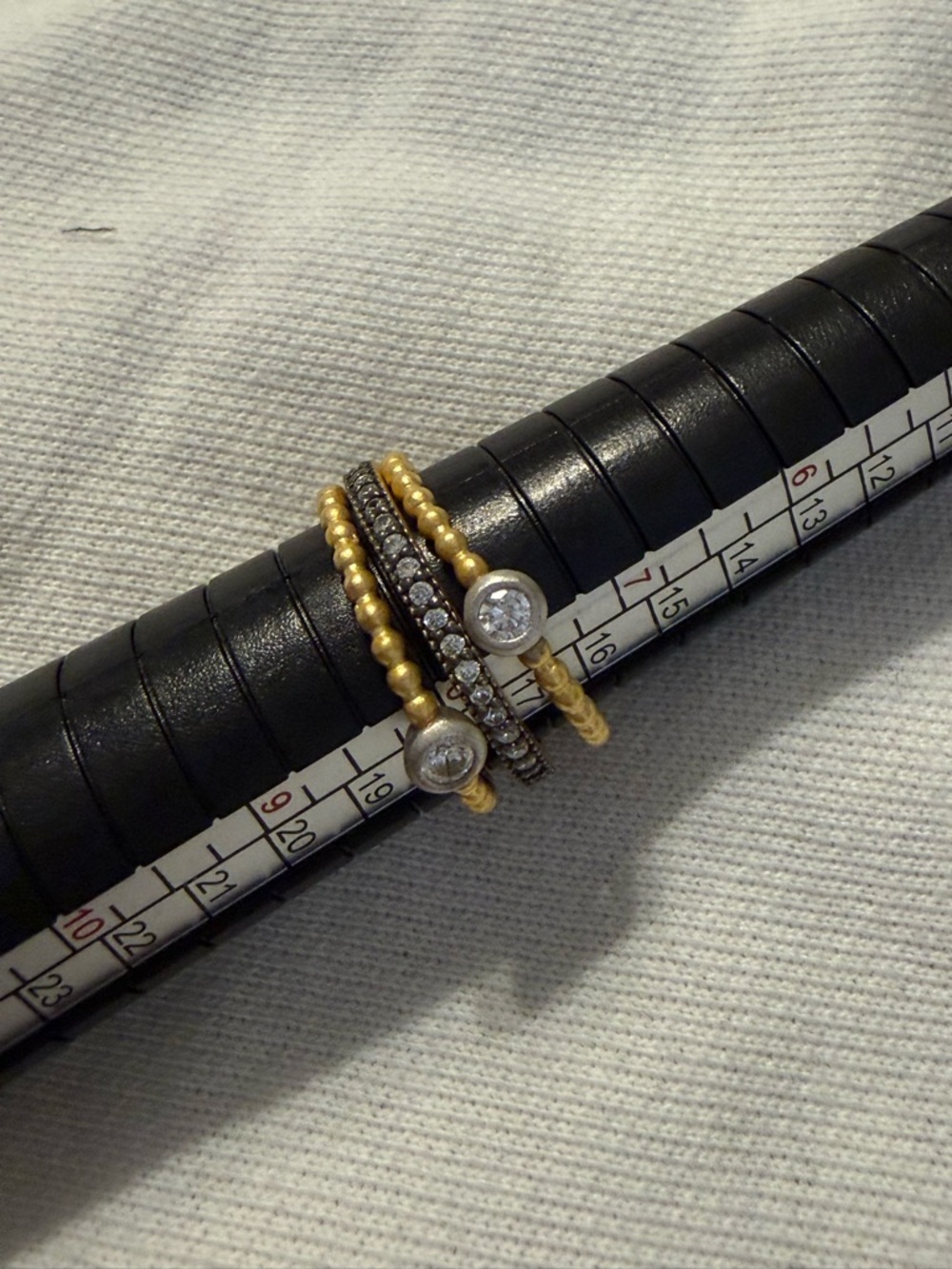 Frieda Rothman Mixed Metal Stackable Rings Set of 3 - Picture 2 of 4